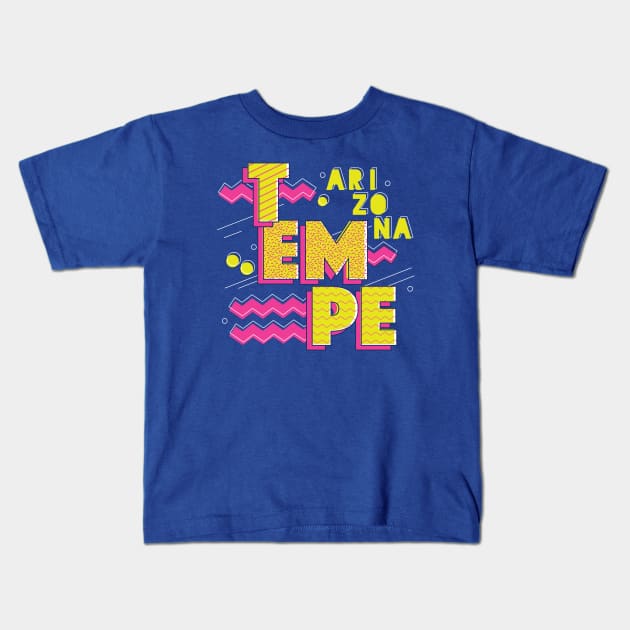 Retro 90s Tempe, Arizona Kids T-Shirt by SLAG_Creative